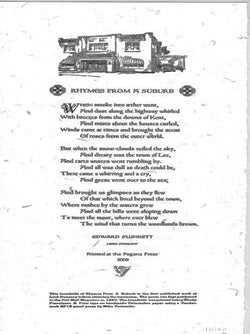 Item #24800 Plunkett, Edward (Lord Dunsany). Broadside Poem