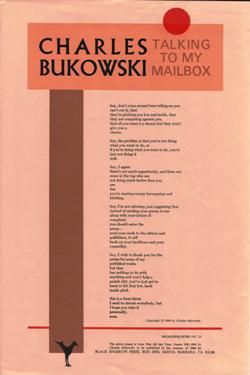 Item #24801 Talking To My Mailbox: A Broadside Poem. Broadside, Charles Bukowski