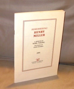 Item #25014 Remembering Henry Miller. A Memoir by Noel Young. Recorded by David Russell. Henry Miller, Noel Young.