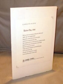 Item #25383 Election Day, 1984: A Broadside Poem. Broadside Poem, Carolyn Kizer