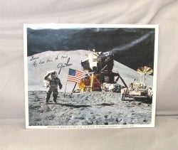 Item #28679 Moon Landing Photo. Signed Astronaut Photo, James Irwin